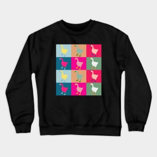 Multi-Colored Warhol Style Geese Crewneck Sweatshirt